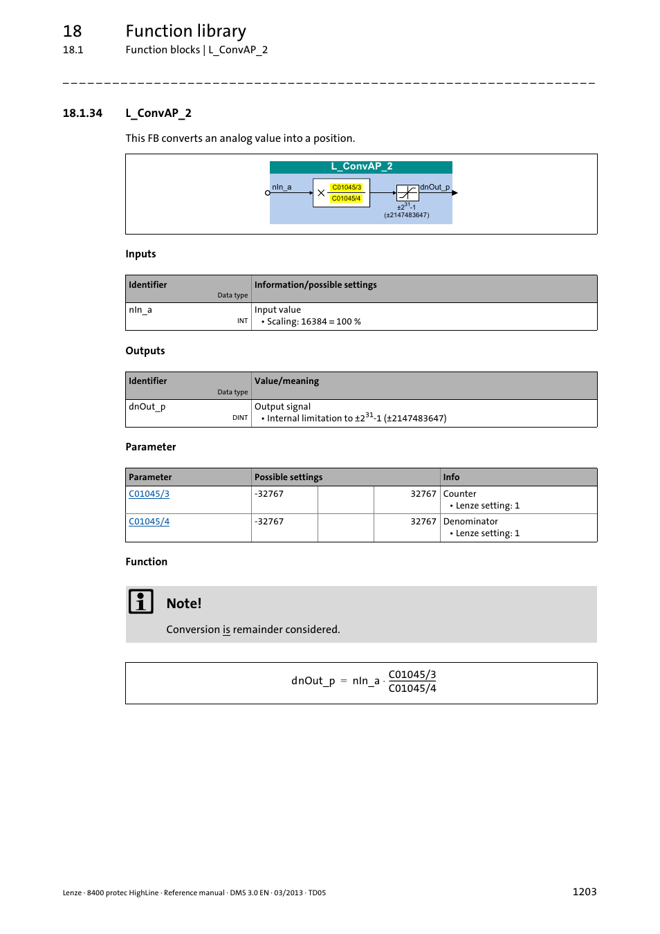 34 l_convap_2, 34 l_convap_2 3, L_convap_2 | 18 function library | Lenze 8400 User Manual | Page 1203 / 1494