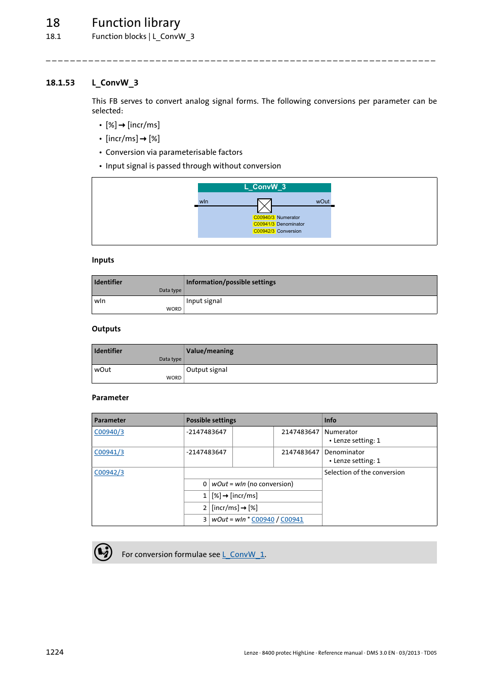 53 l_convw_3, 53 l_convw_3 4, L_convw_3 | 18 function library | Lenze 8400 User Manual | Page 1224 / 1494