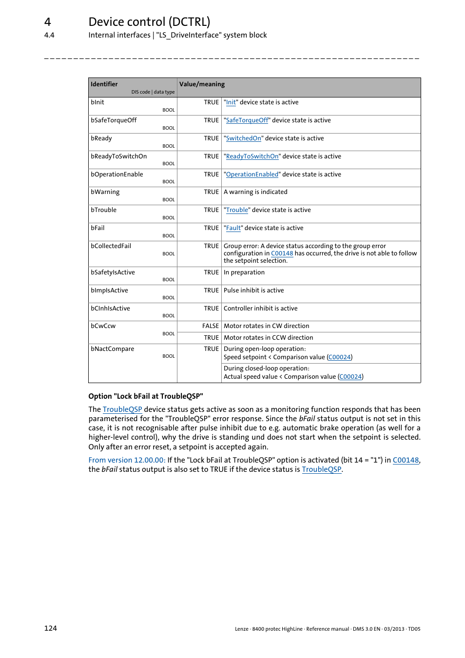 4device control (dctrl) | Lenze 8400 User Manual | Page 124 / 1494