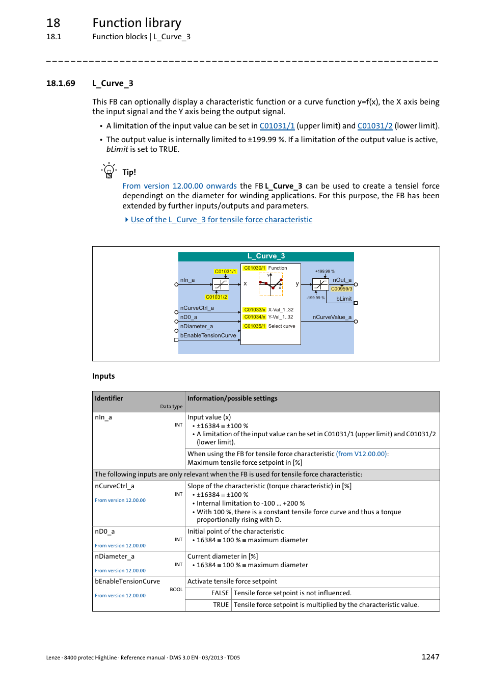 69 l_curve_3, 69 l_curve_3 7, L_curve_3 | Selec, 18 function library | Lenze 8400 User Manual | Page 1247 / 1494