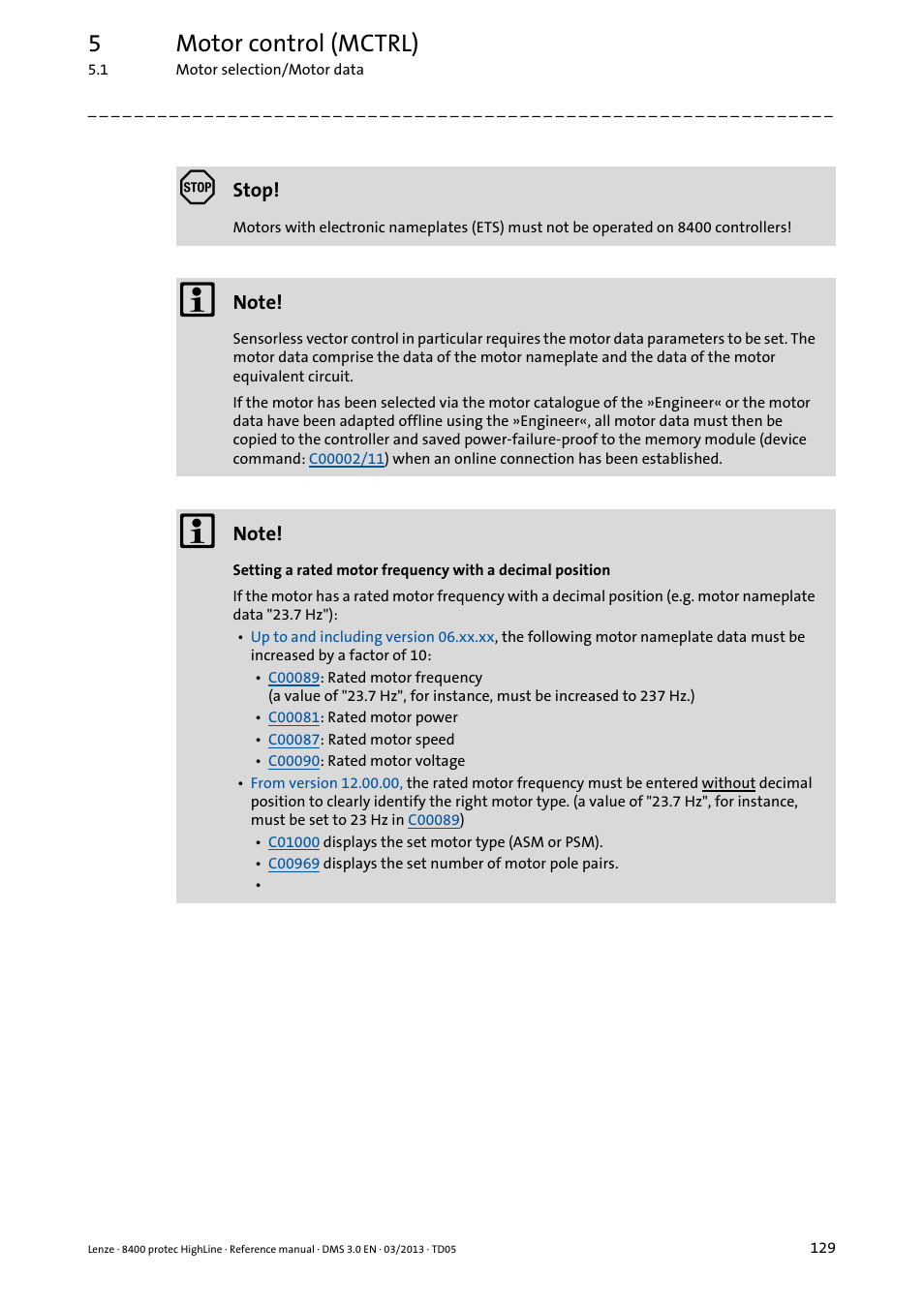 5motor control (mctrl) | Lenze 8400 User Manual | Page 129 / 1494
