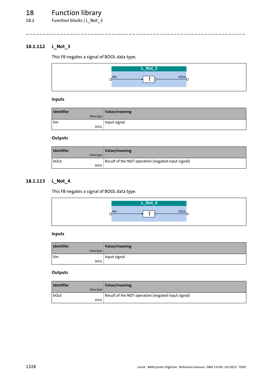 112 l_not_3, 113 l_not_4, 112 l_not_3 8 | 113 l_not_4 8, L_not_3, L_not_4, 18 function library | Lenze 8400 User Manual | Page 1328 / 1494