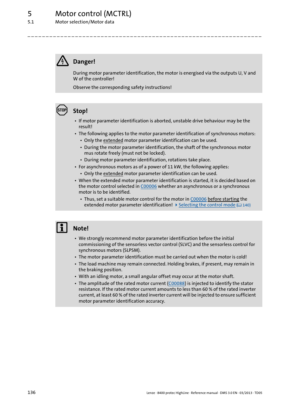 5motor control (mctrl) | Lenze 8400 User Manual | Page 136 / 1494