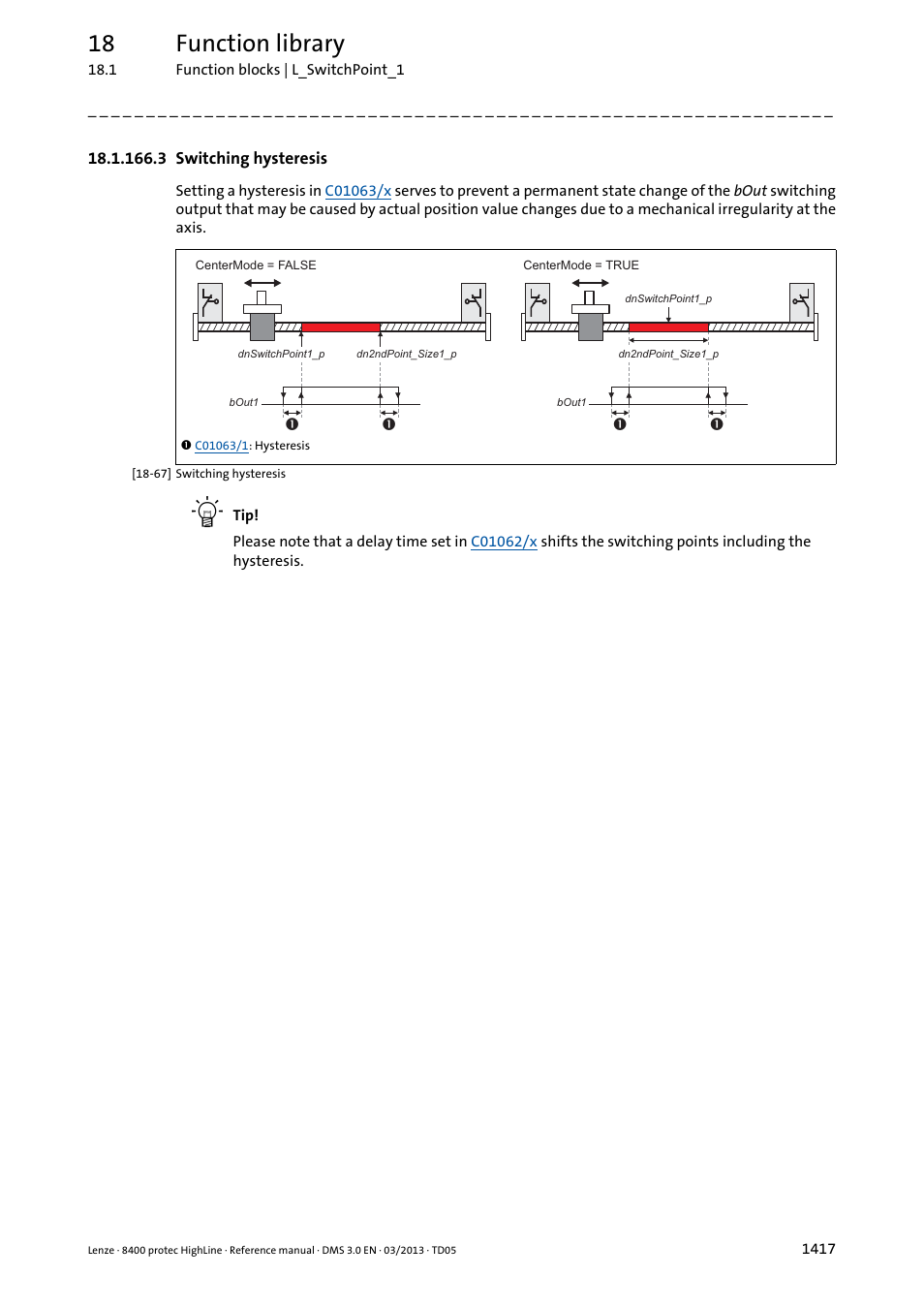 3 switching hysteresis, 3 switching hysteresis 7, 18 function library | Lenze 8400 User Manual | Page 1417 / 1494