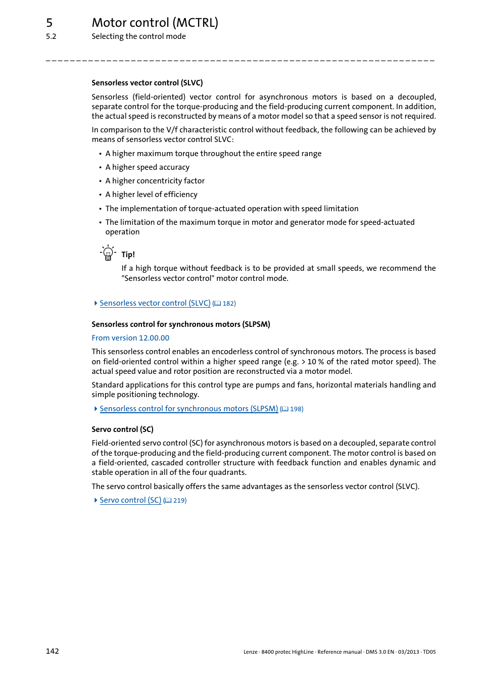 5motor control (mctrl) | Lenze 8400 User Manual | Page 142 / 1494