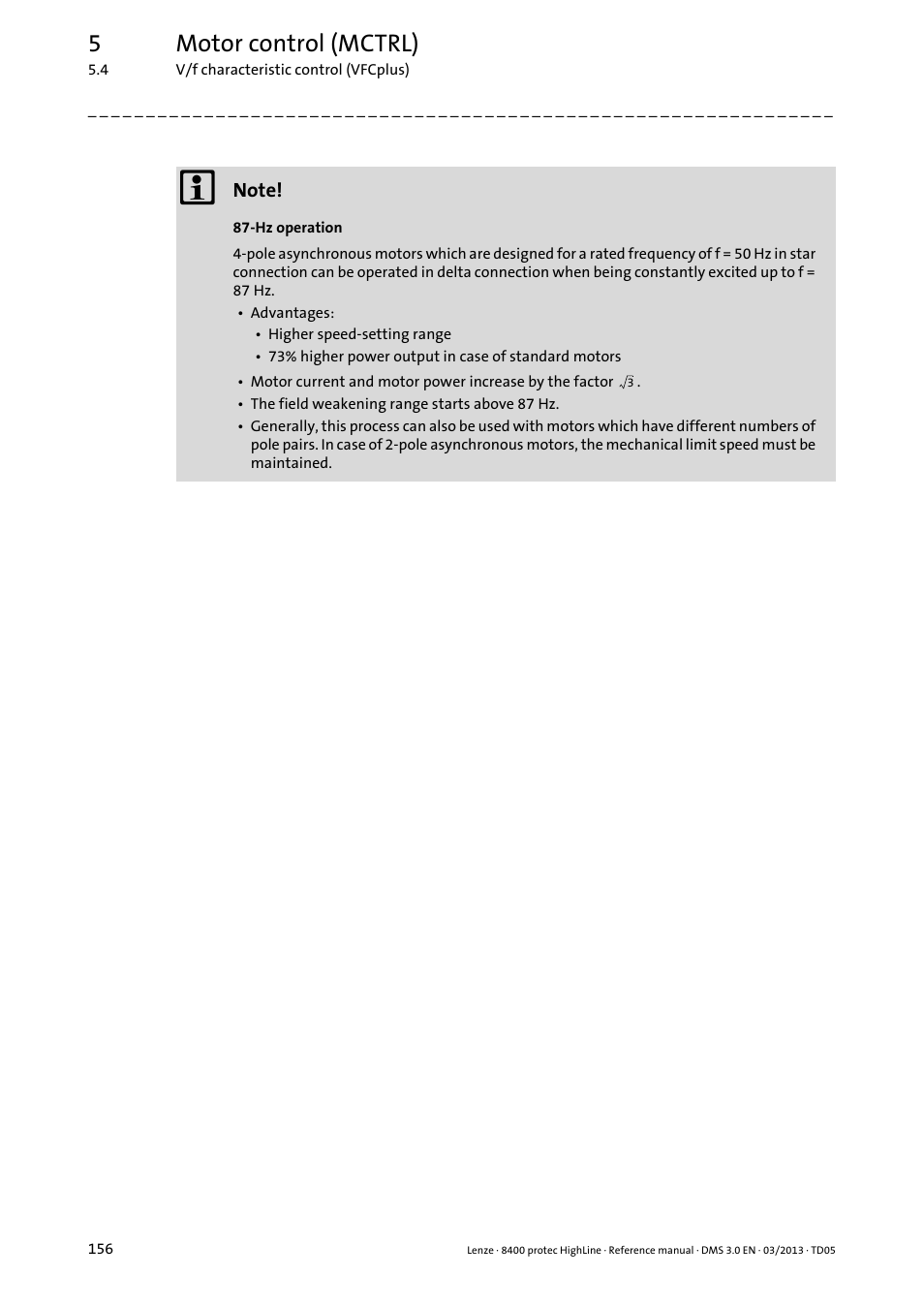 5motor control (mctrl) | Lenze 8400 User Manual | Page 156 / 1494