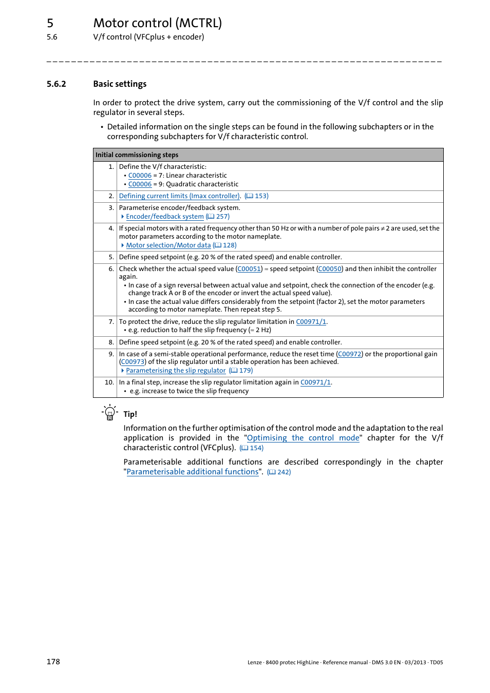 2 basic settings, Basic settings, 5motor control (mctrl) | Lenze 8400 User Manual | Page 178 / 1494