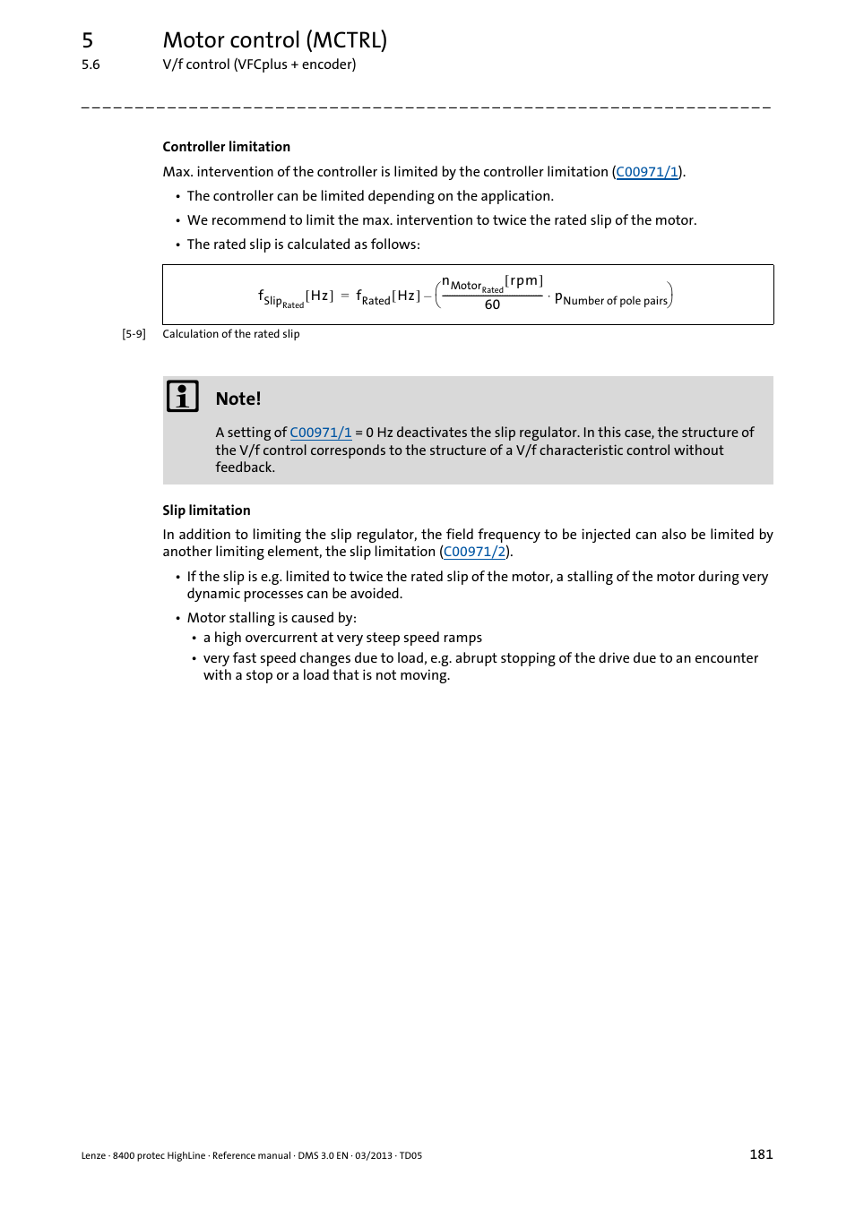 5motor control (mctrl) | Lenze 8400 User Manual | Page 181 / 1494