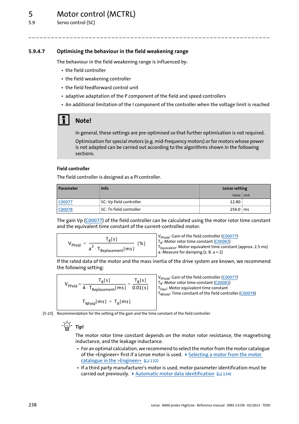 5motor control (mctrl) | Lenze 8400 User Manual | Page 238 / 1494