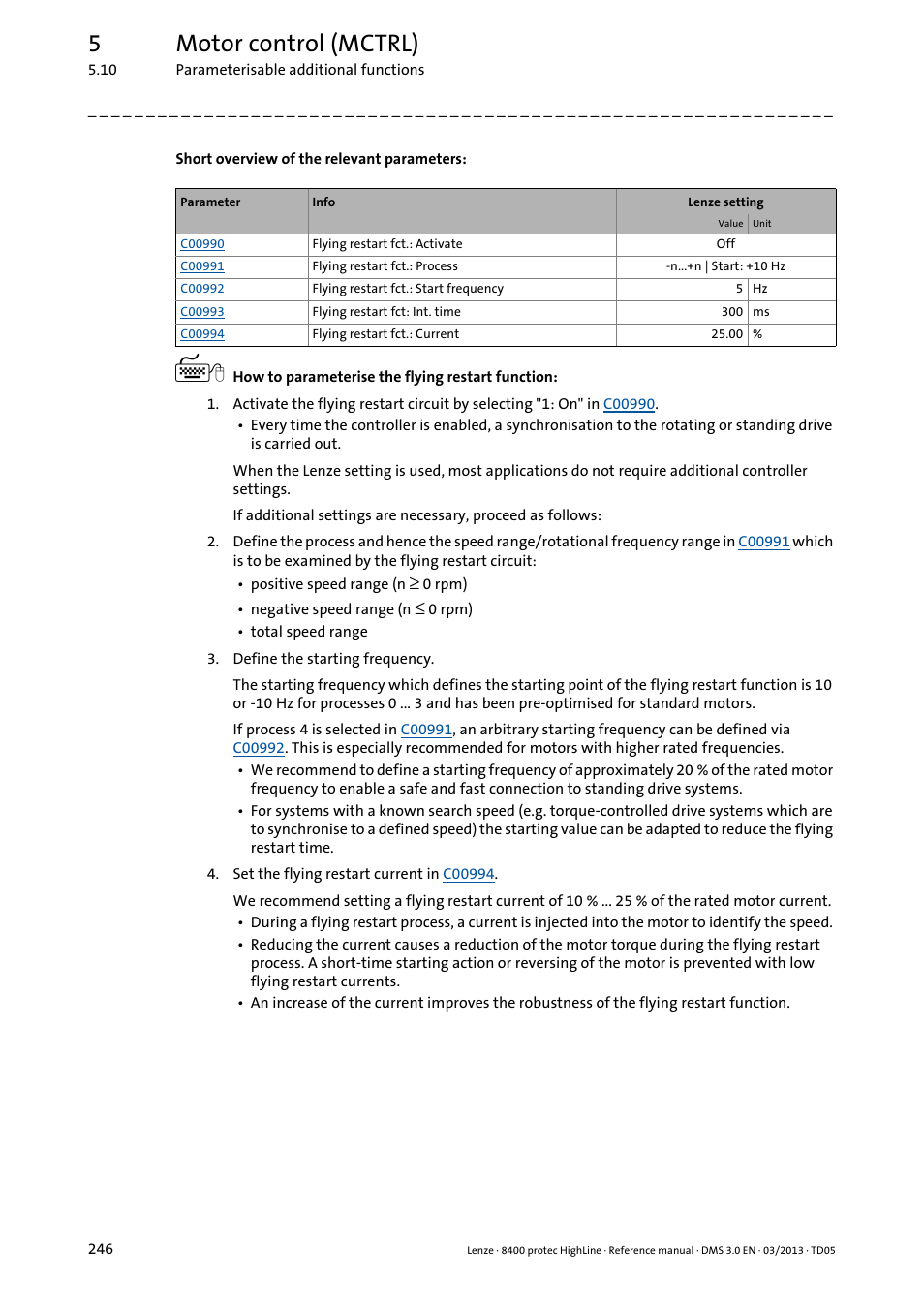 5motor control (mctrl) | Lenze 8400 User Manual | Page 246 / 1494