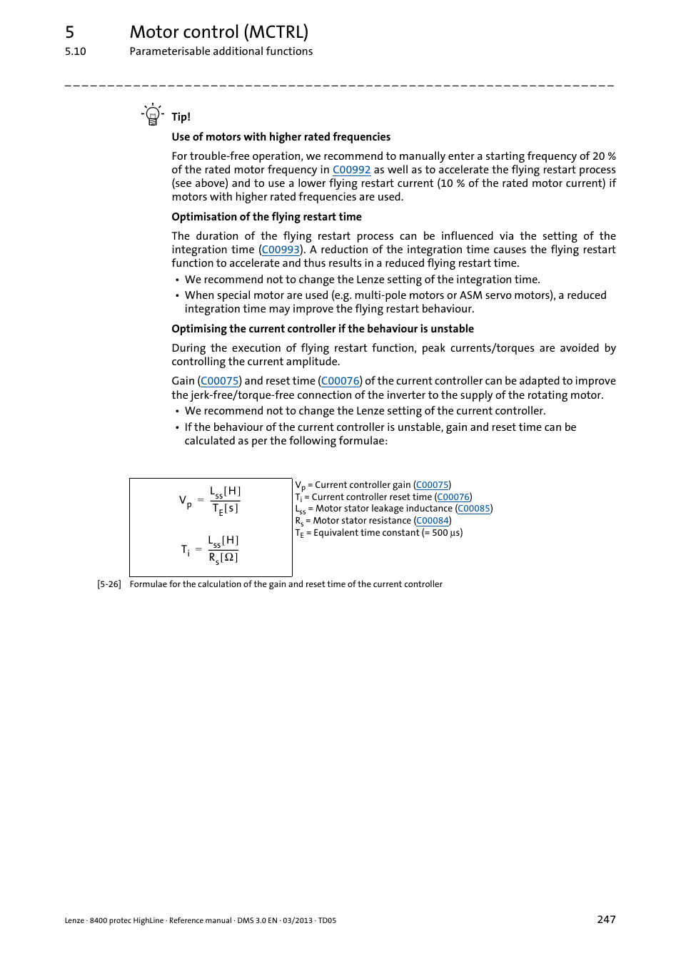 5motor control (mctrl) | Lenze 8400 User Manual | Page 247 / 1494