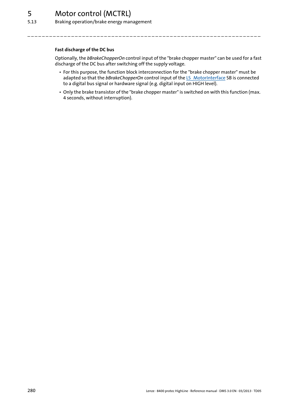 5motor control (mctrl) | Lenze 8400 User Manual | Page 280 / 1494