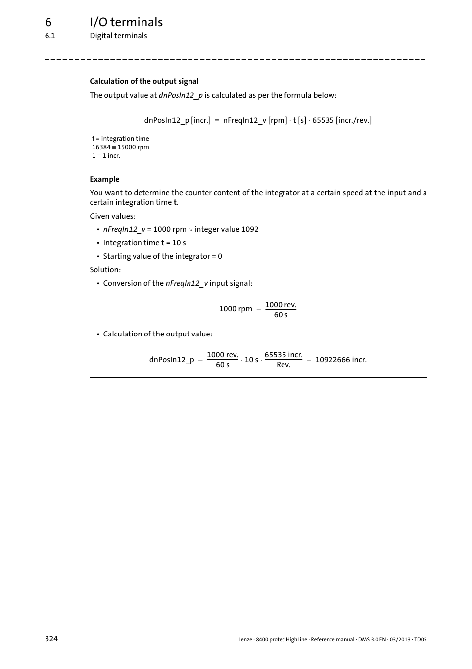 6i/o terminals | Lenze 8400 User Manual | Page 324 / 1494