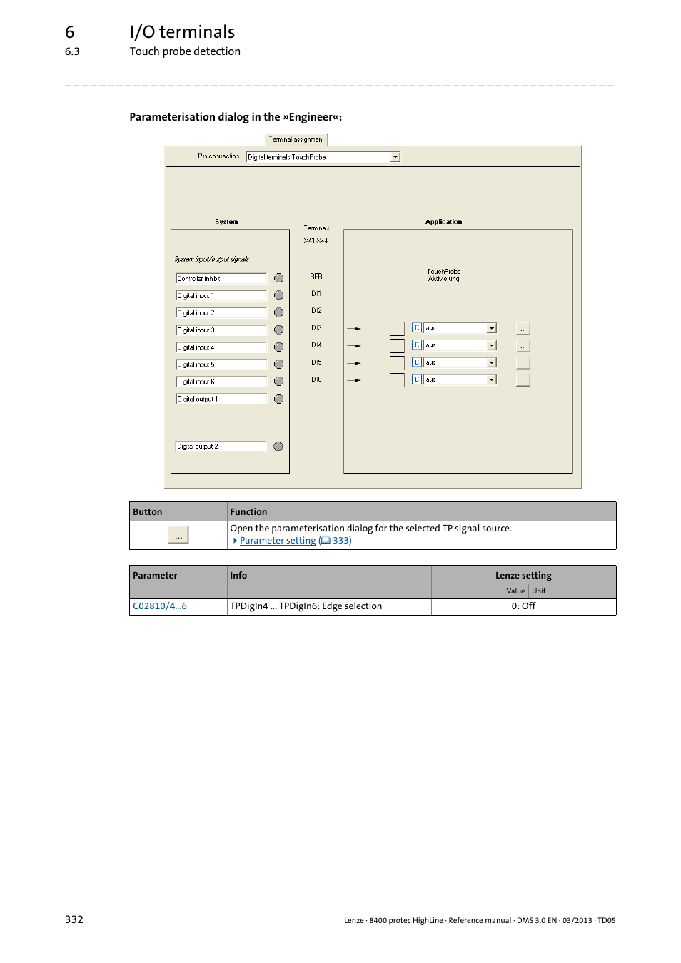 6i/o terminals | Lenze 8400 User Manual | Page 332 / 1494