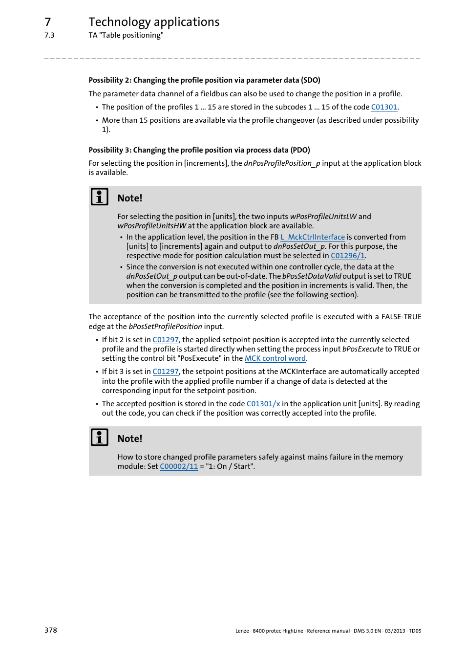 7technology applications | Lenze 8400 User Manual | Page 378 / 1494