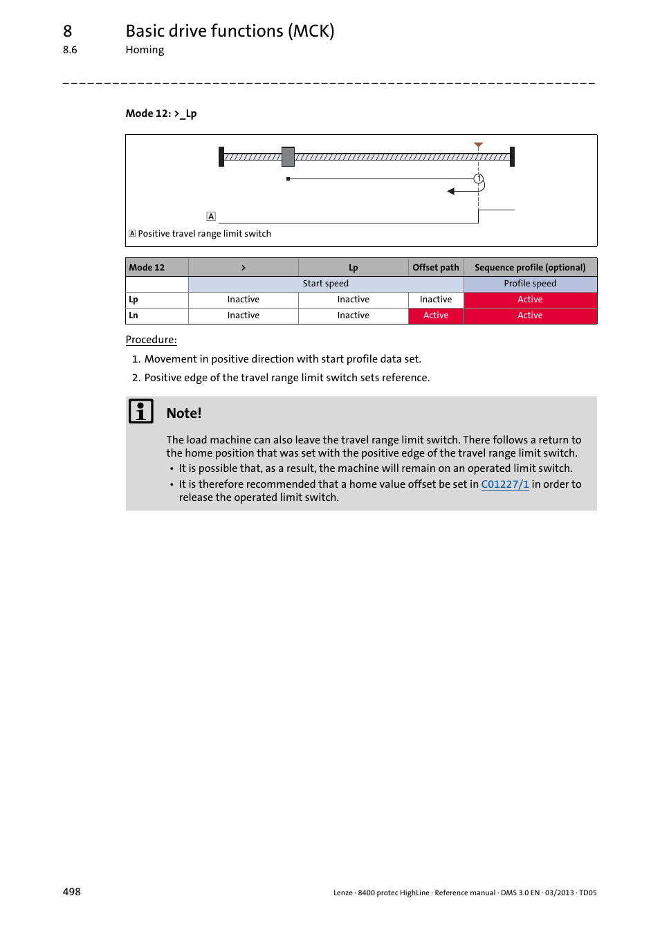 8basic drive functions (mck) | Lenze 8400 User Manual | Page 498 / 1494