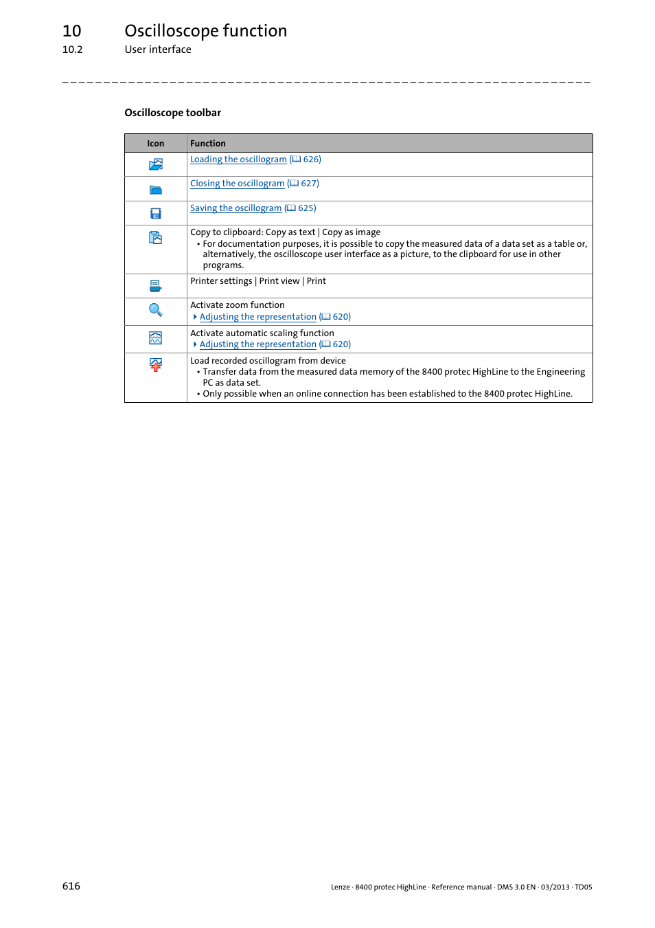 10 oscilloscope function | Lenze 8400 User Manual | Page 616 / 1494