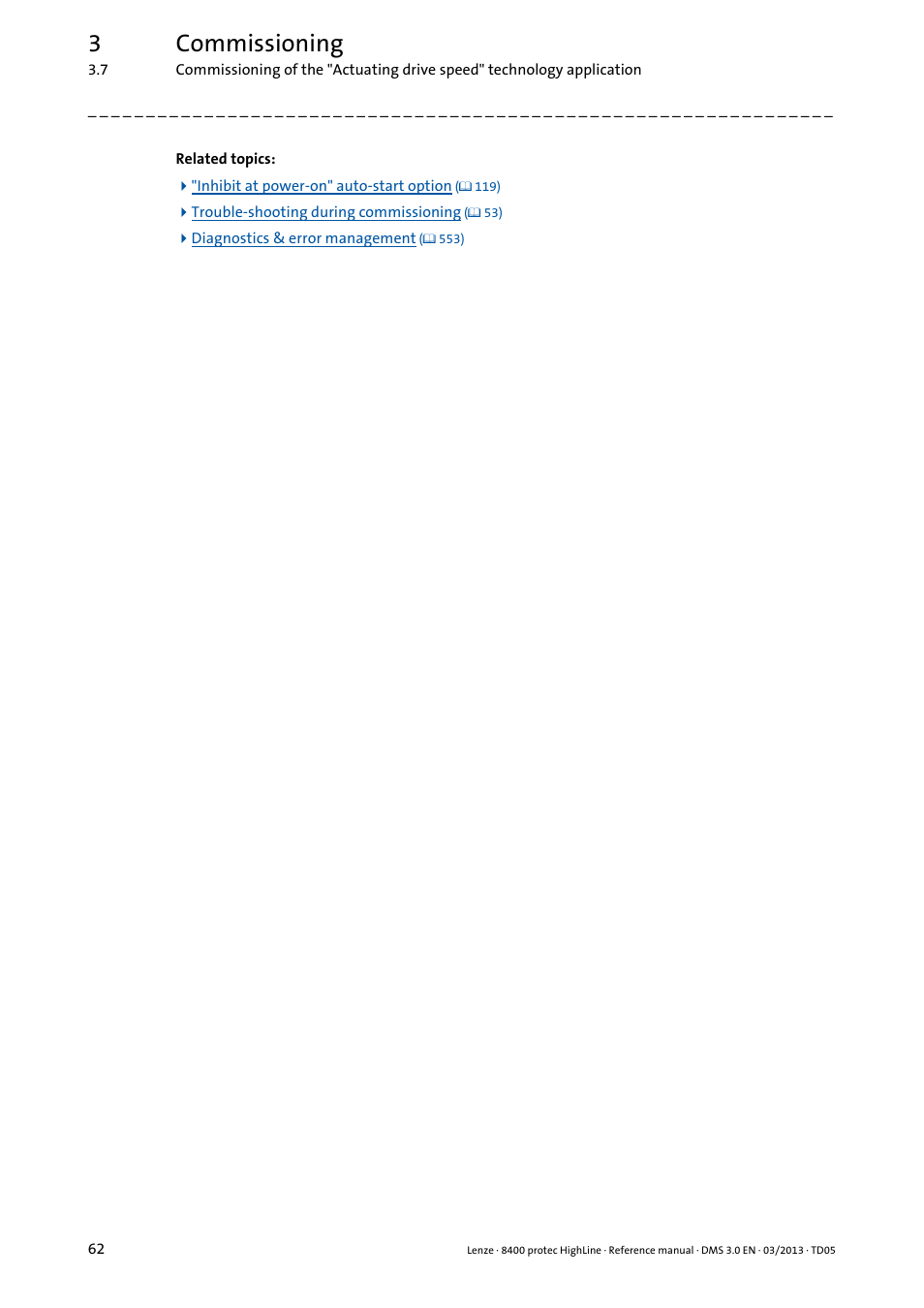 3commissioning | Lenze 8400 User Manual | Page 62 / 1494