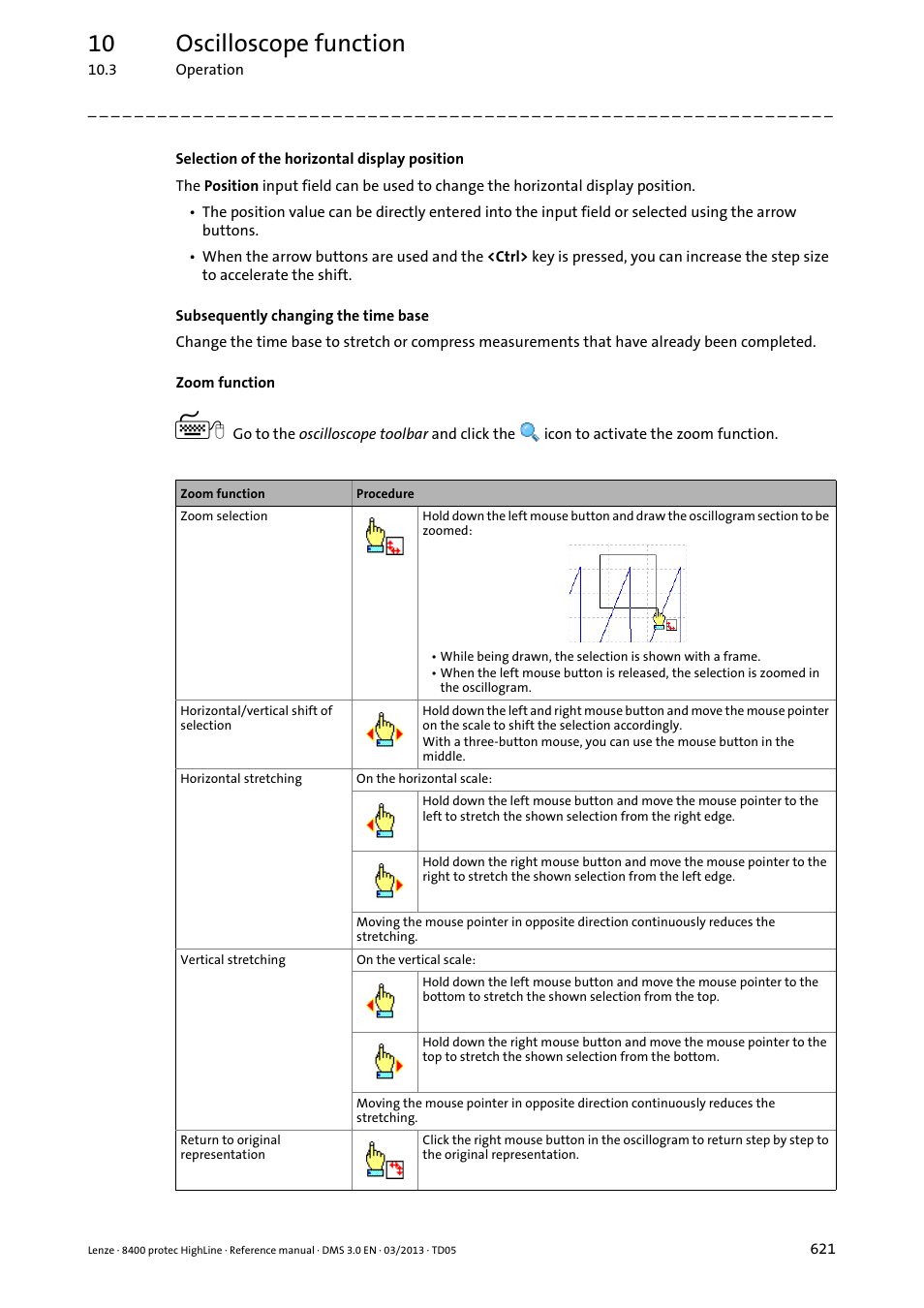 10 oscilloscope function | Lenze 8400 User Manual | Page 621 / 1494