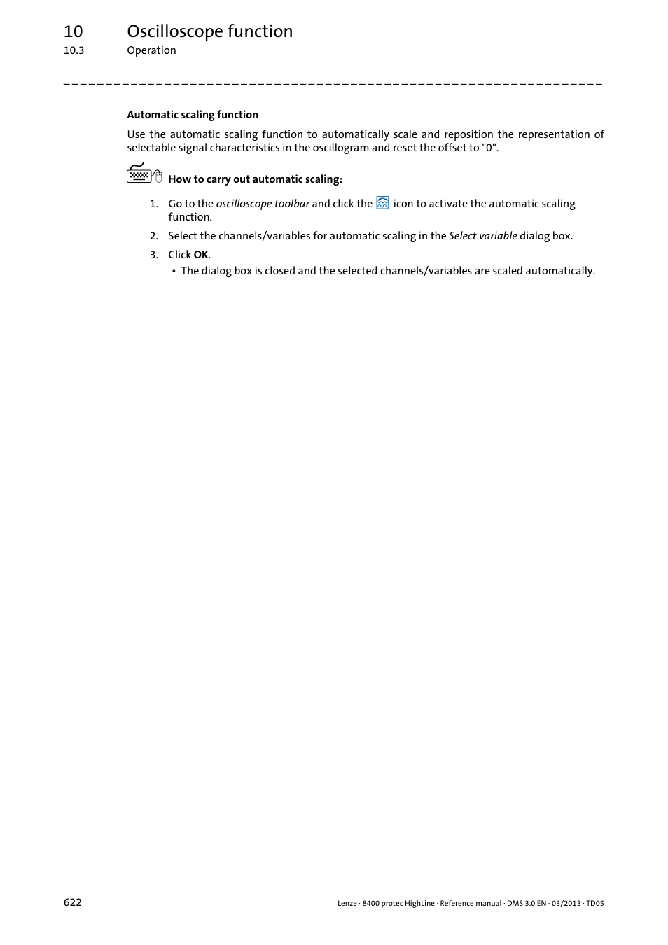 10 oscilloscope function | Lenze 8400 User Manual | Page 622 / 1494