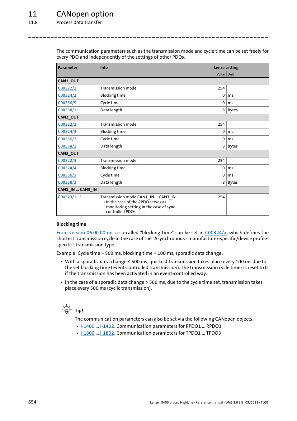 11 canopen option | Lenze 8400 User Manual | Page 654 / 1494