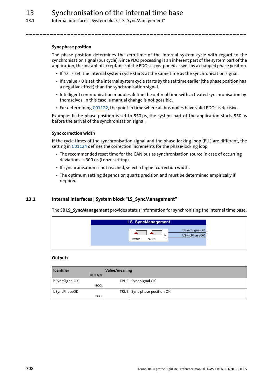 13 synchronisation of the internal time base | Lenze 8400 User Manual | Page 708 / 1494