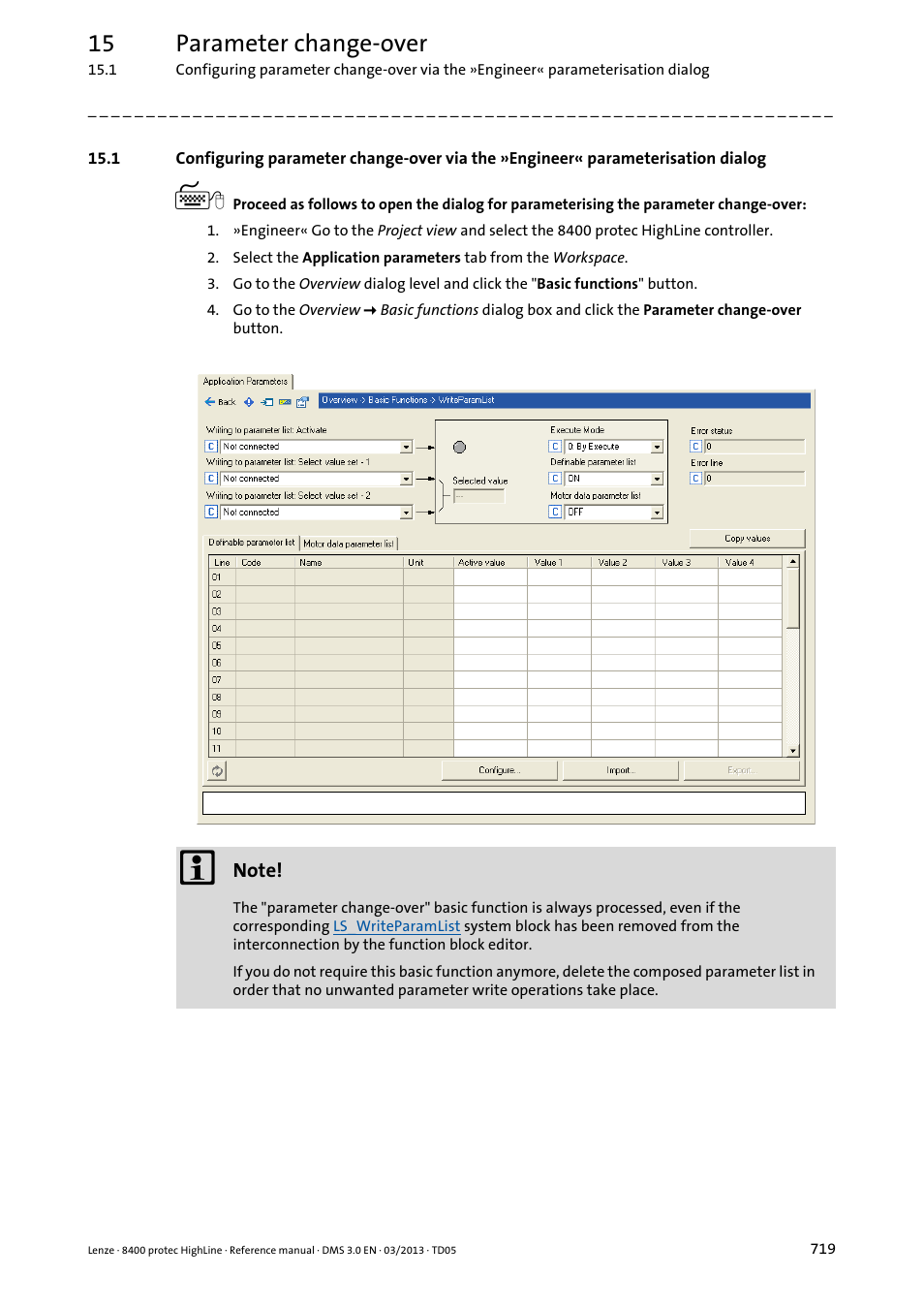 15 parameter change-over | Lenze 8400 User Manual | Page 719 / 1494