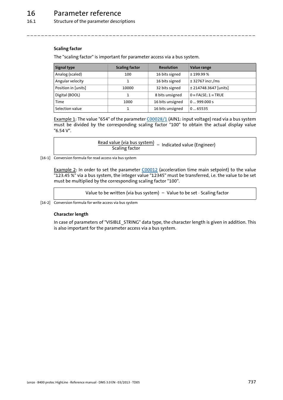 16 parameter reference | Lenze 8400 User Manual | Page 737 / 1494
