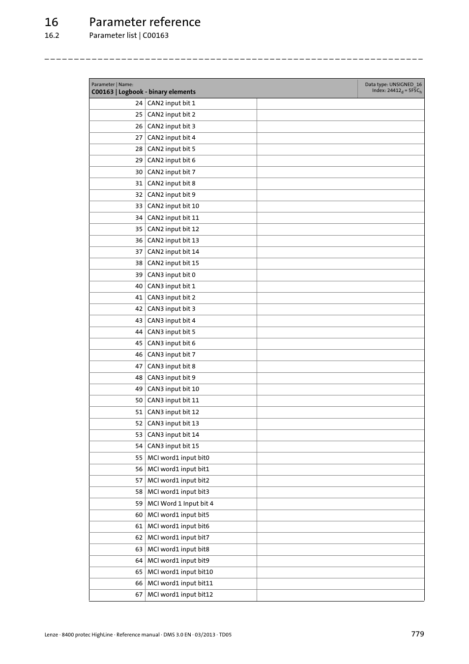 16 parameter reference | Lenze 8400 User Manual | Page 779 / 1494