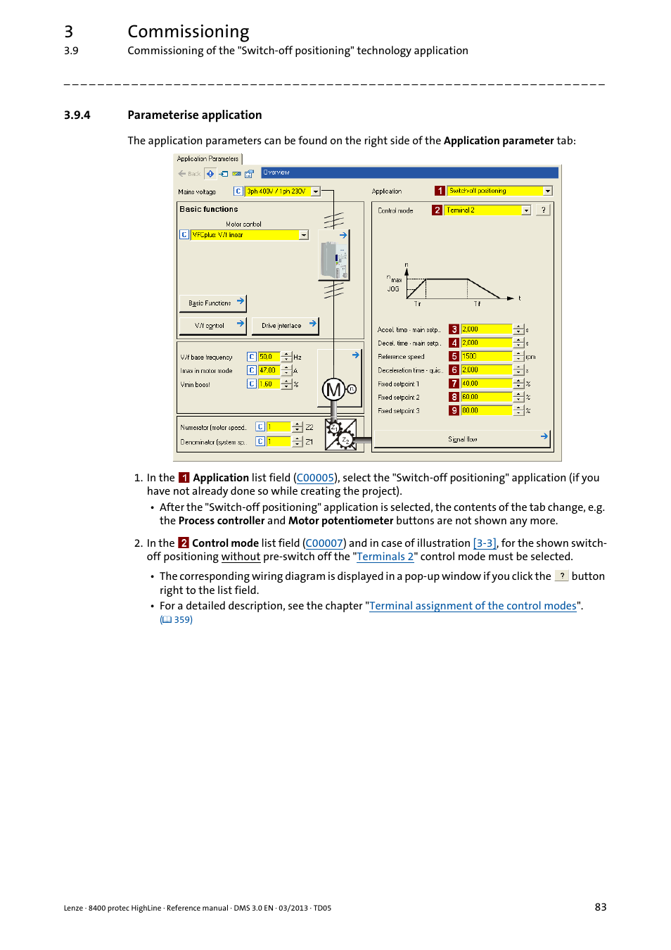 4 parameterise application, Parameterise application, 3commissioning | Lenze 8400 User Manual | Page 83 / 1494