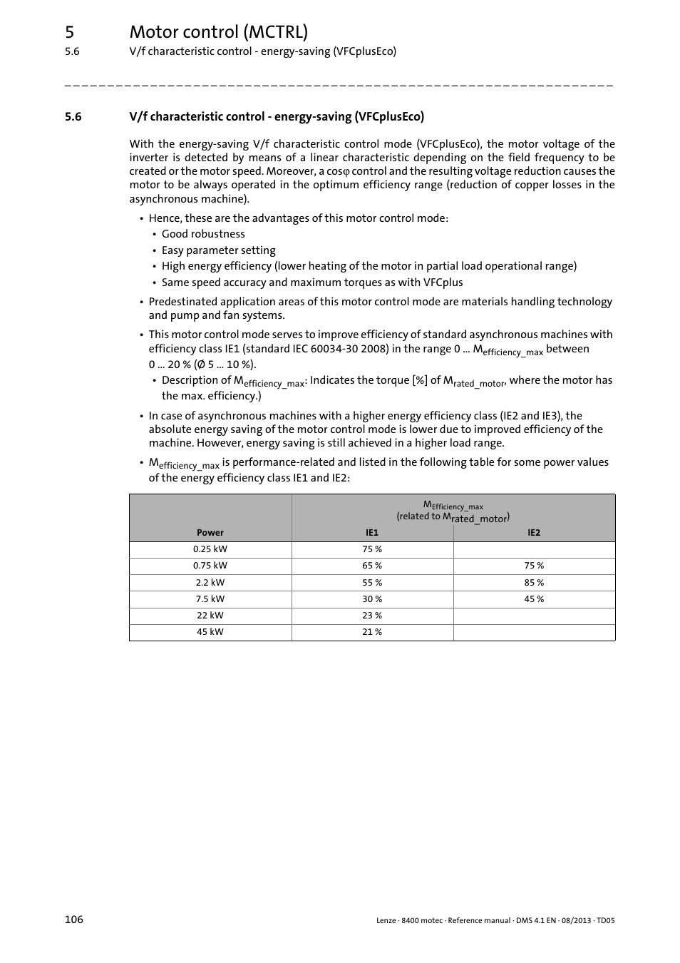 5motor control (mctrl) | Lenze 8400 motec User Manual | Page 106 / 518