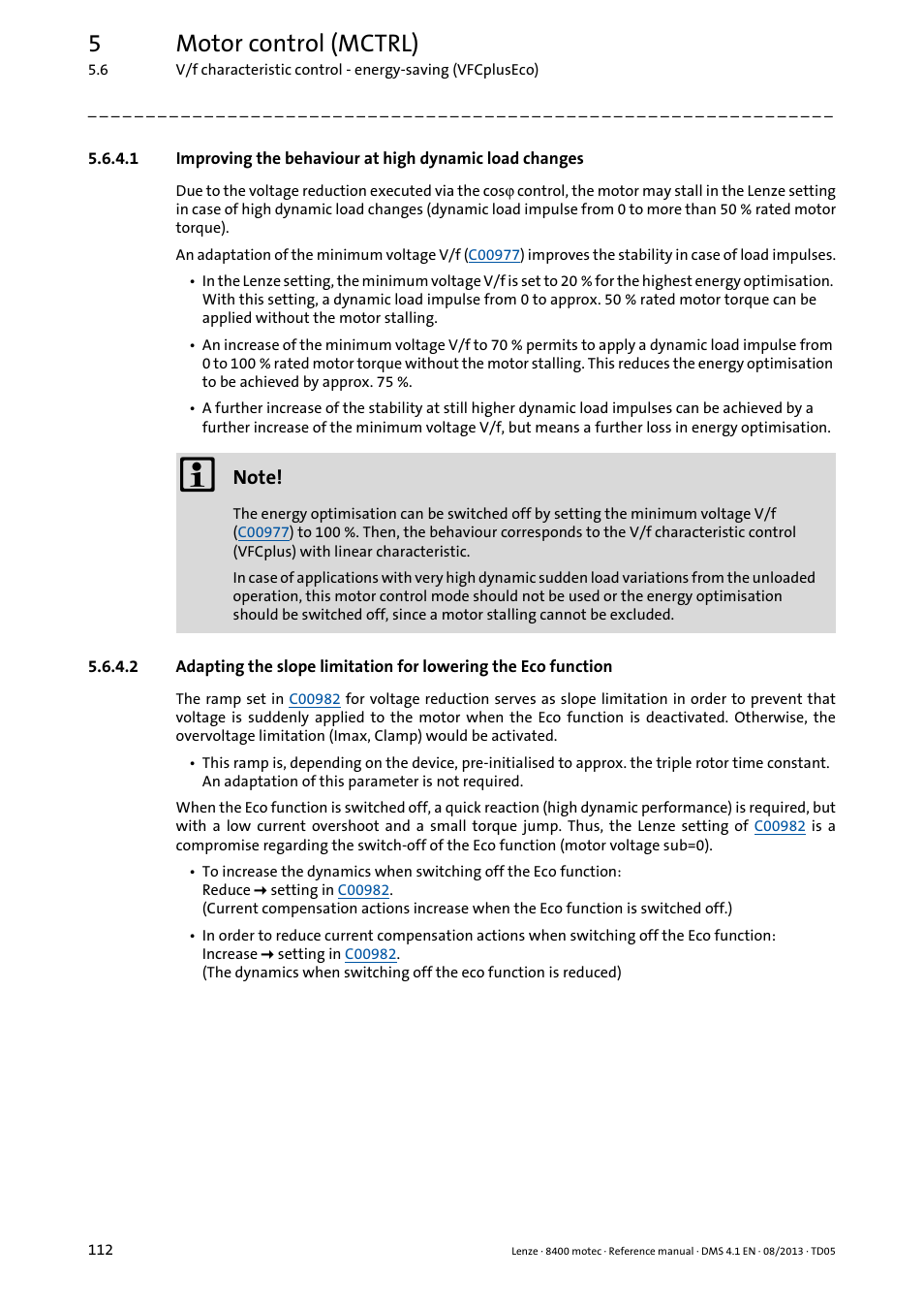 5motor control (mctrl) | Lenze 8400 motec User Manual | Page 112 / 518