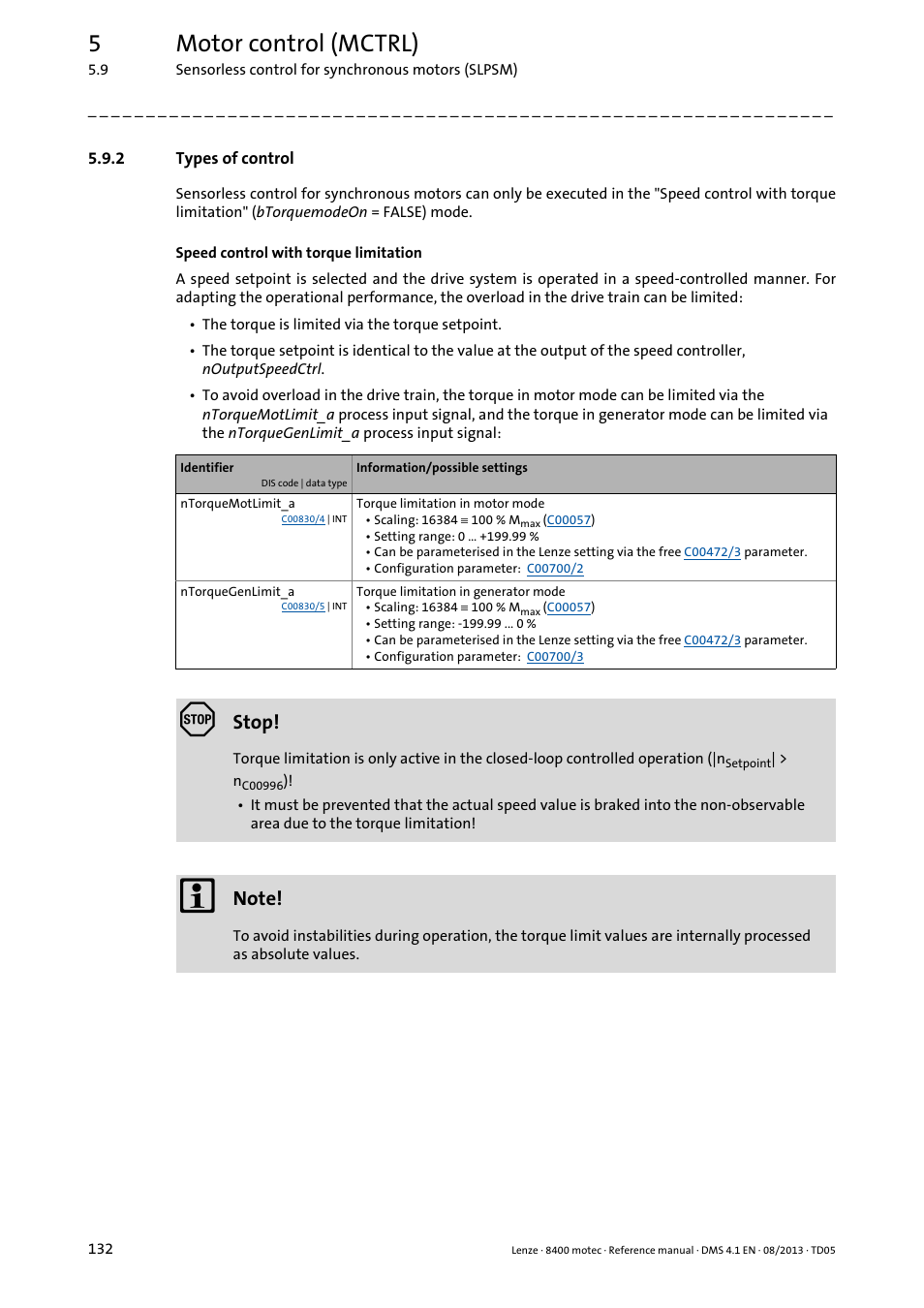 2 types of control, Types of control, 5motor control (mctrl) | Lenze 8400 motec User Manual | Page 132 / 518