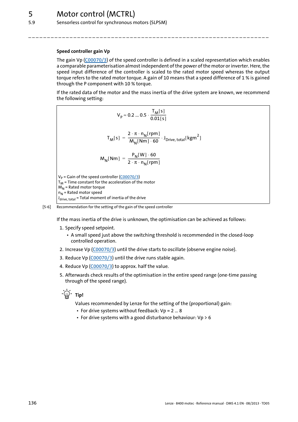 5motor control (mctrl) | Lenze 8400 motec User Manual | Page 136 / 518