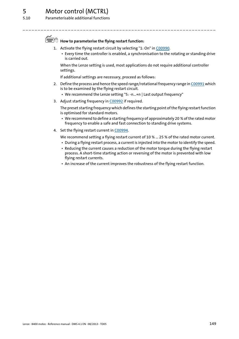 5motor control (mctrl) | Lenze 8400 motec User Manual | Page 149 / 518