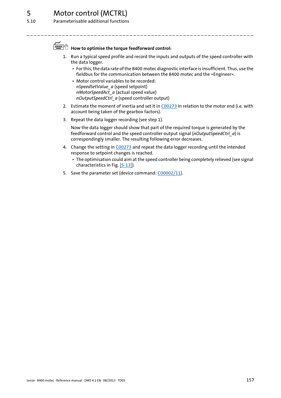 5motor control (mctrl) | Lenze 8400 motec User Manual | Page 157 / 518