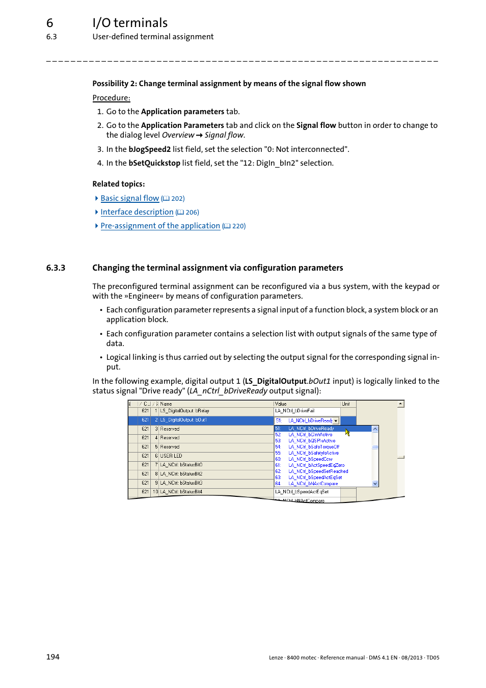 6i/o terminals | Lenze 8400 motec User Manual | Page 194 / 518