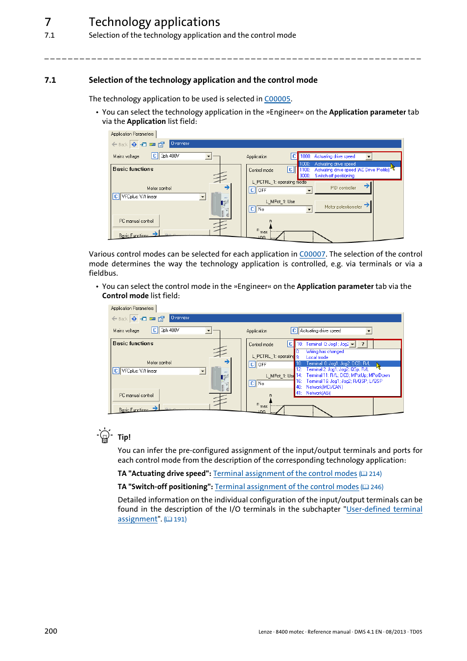 7technology applications | Lenze 8400 motec User Manual | Page 200 / 518