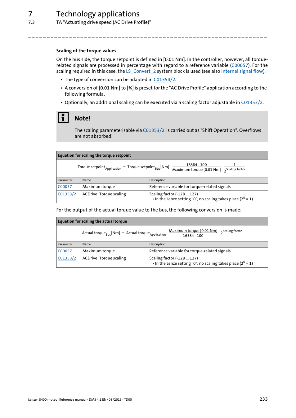7technology applications | Lenze 8400 motec User Manual | Page 233 / 518