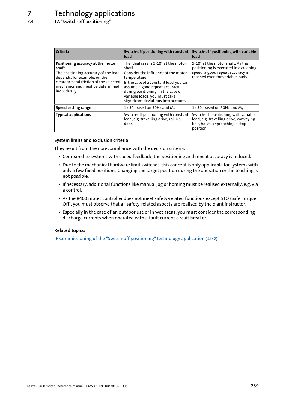 7technology applications | Lenze 8400 motec User Manual | Page 239 / 518
