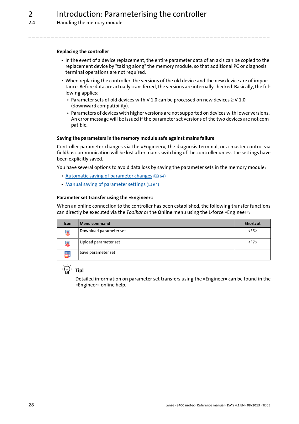 2introduction: parameterising the controller | Lenze 8400 motec User Manual | Page 28 / 518