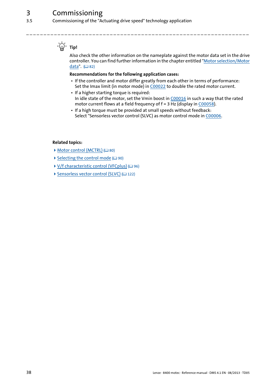 3commissioning | Lenze 8400 motec User Manual | Page 38 / 518