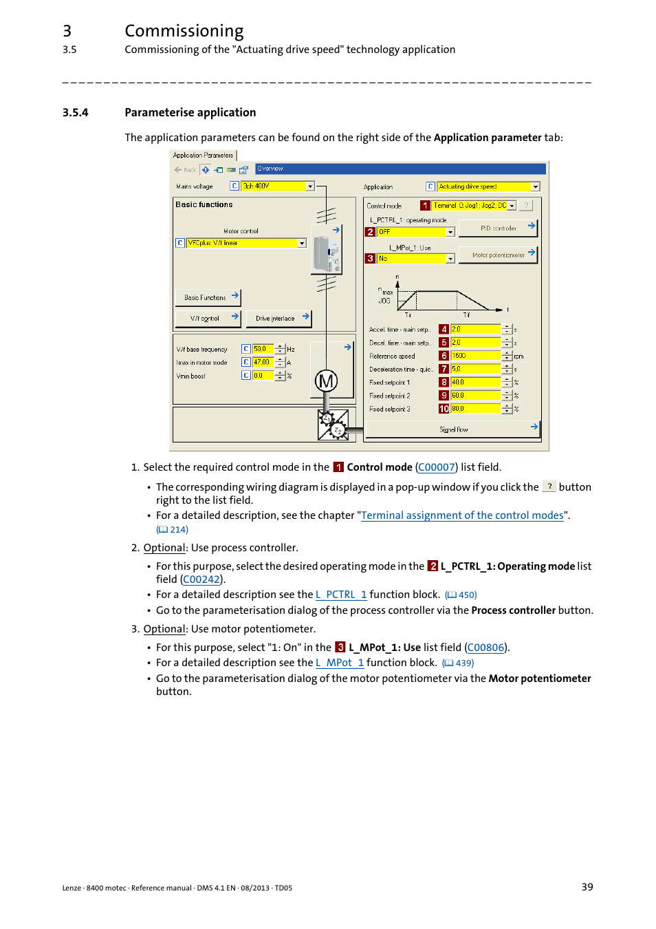 4 parameterise application, Parameterise application, 3commissioning | Lenze 8400 motec User Manual | Page 39 / 518