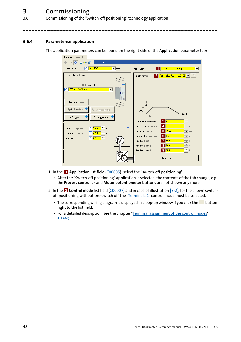 4 parameterise application, Parameterise application, 3commissioning | Lenze 8400 motec User Manual | Page 48 / 518