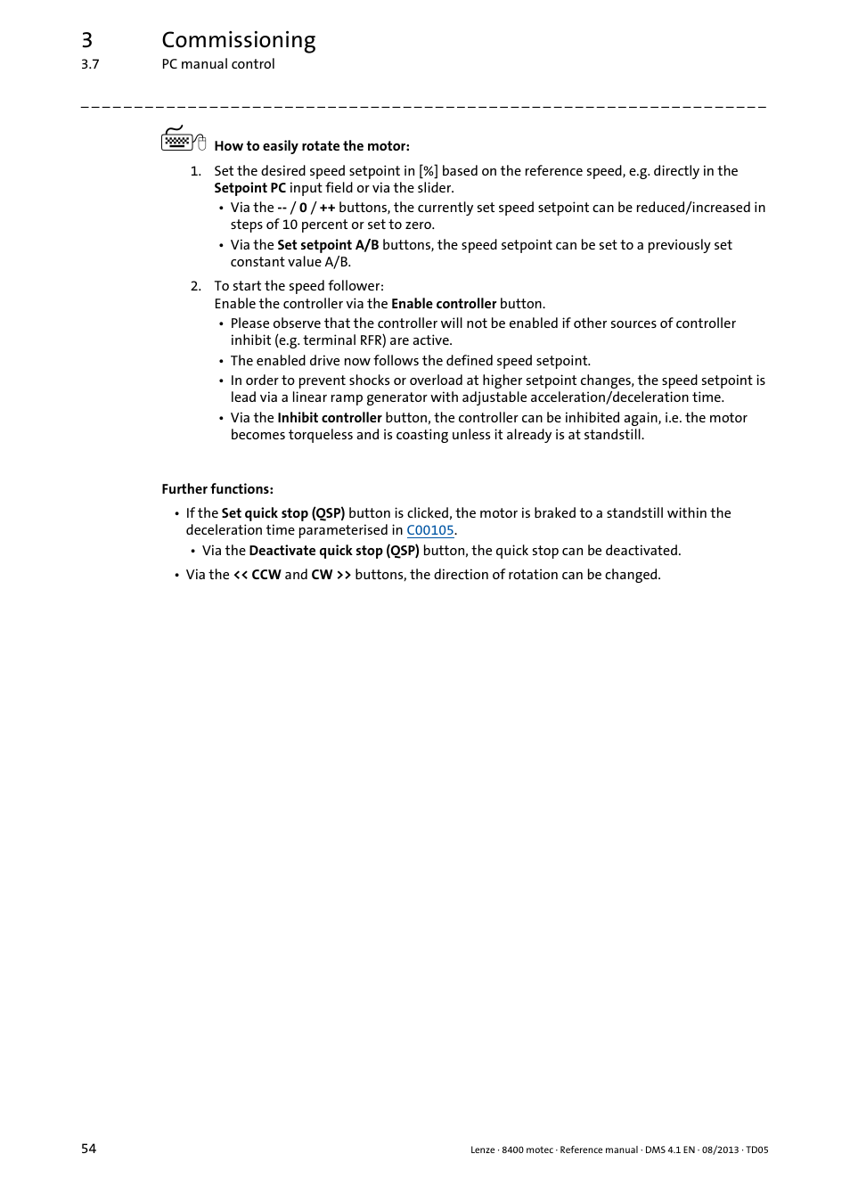 3commissioning | Lenze 8400 motec User Manual | Page 54 / 518