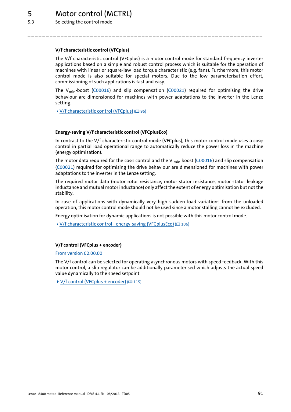 5motor control (mctrl) | Lenze 8400 motec User Manual | Page 91 / 518