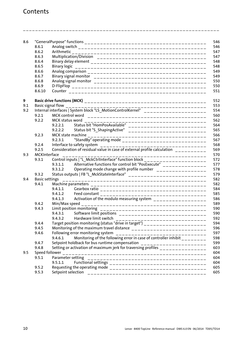 Lenze 8400 TopLine User Manual | Page 10 / 1760