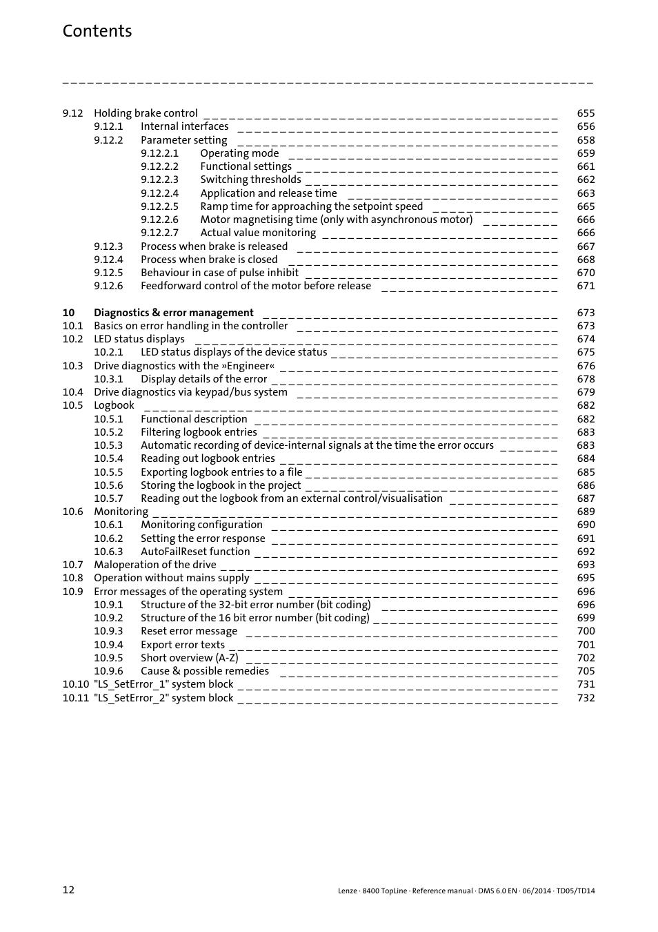 Lenze 8400 TopLine User Manual | Page 12 / 1760