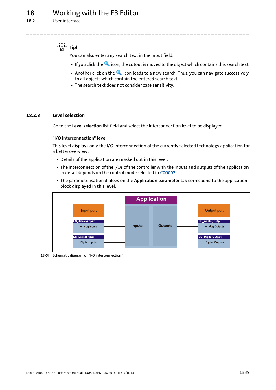 3 level selection, Level selection 9, Level selection | 18 working with the fb editor | Lenze 8400 TopLine User Manual | Page 1339 / 1760