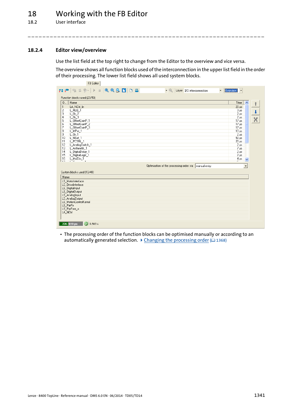 4 editor view/overview, Editor view/overview 1, Editor view/overview | 18 working with the fb editor | Lenze 8400 TopLine User Manual | Page 1341 / 1760